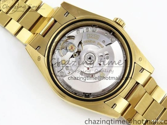 MiroTime 0408 Day Date 40 YG JDF Gain Weight 904L Steel White Roman Dial on President Bracelet VR3255 V Functional 1369